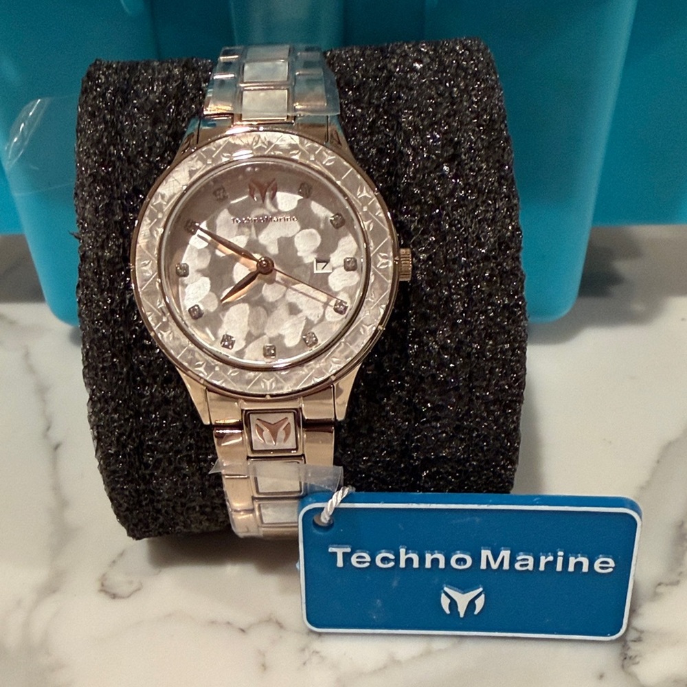 New in box Technomarine Rose Gold and Silver Women's Bracelet Watch